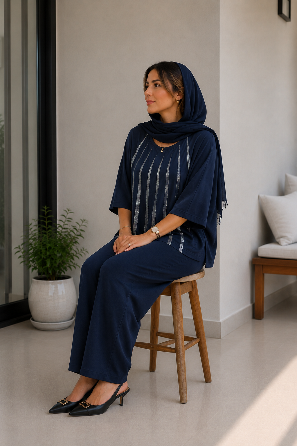 ست تیشرت شلوار بیرونی زنانه پارچه ویسکوز
