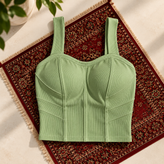 تاپ زنانه بندی پینترستی پنبه خارجی