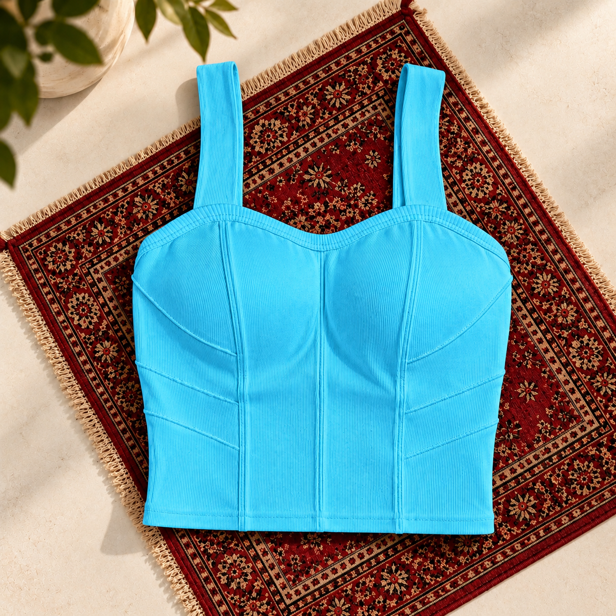 تاپ زنانه بندی پینترستی پنبه خارجی