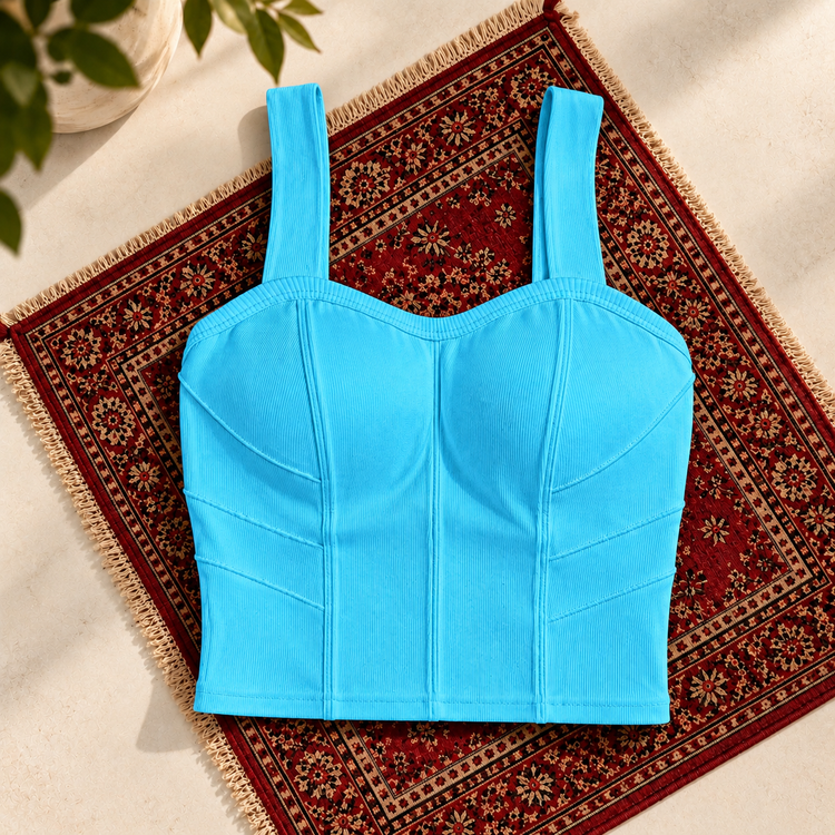 تاپ زنانه بندی پینترستی پنبه خارجی